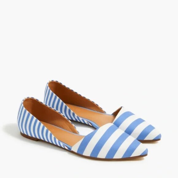 J. Crew Zoe blue and white stripe d'orsay flats 6.5 - Picture 1 of 12